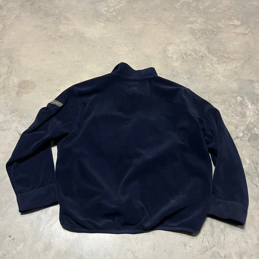 Polo Sport Ralph Lauren Mens Navy Blue Quarter Zip Fleece Pullover XL K-52